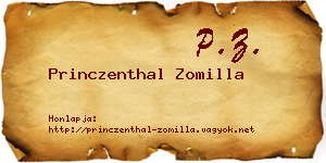 Princzenthal Zomilla névjegykártya
